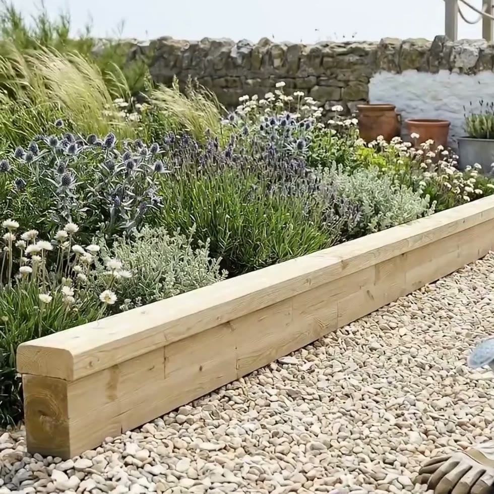 Bordura da giardino in legno / 5,025 x 0,375 x 0,35 m