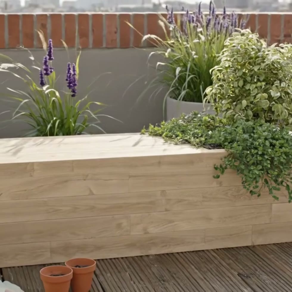 Panca da giardino moderna in legno / 1,875 x 0,75 x 0,45 m