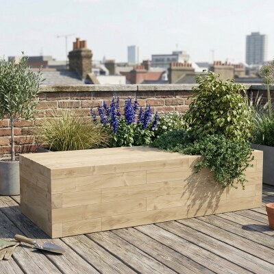 Panca da giardino moderna in legno / 1,875 x 0,75 x 0,45 m
