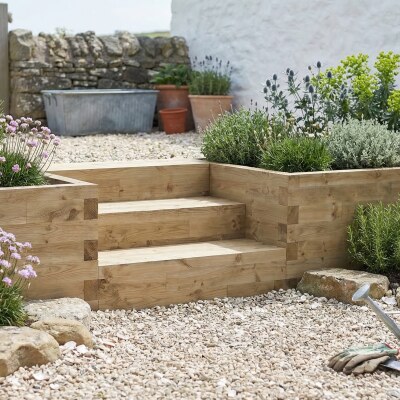 Gradini da giardino in legno / 1,275 x 1,125 x 0,65 m