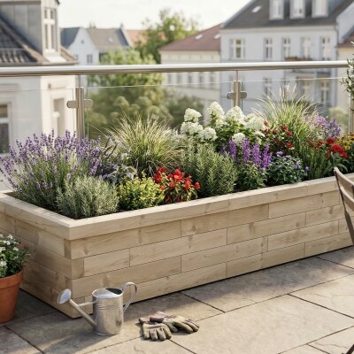Letto da giardino rialzato / 2,625 x 0,9 x 0,45 m