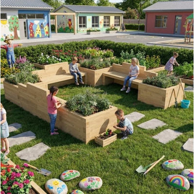 Panca tripla per bambini / 3,0 x 3,0 x 0,65 m