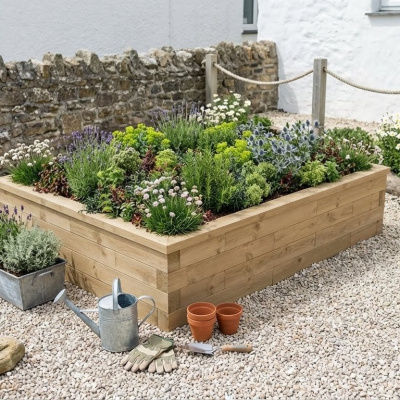 Letto rettangolare rialzato / 1,875 x 1,5 x 0,45 m