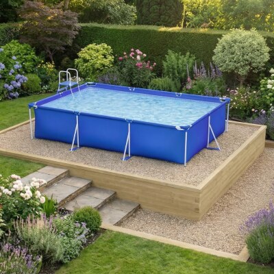 Base per piscina fuori terra per pendenze / 4,125 x 4,125 x 0,65 m