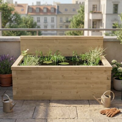 Laghetto rialzato con parete posteriore alta / 1.875 x 1.125 x 0.65m