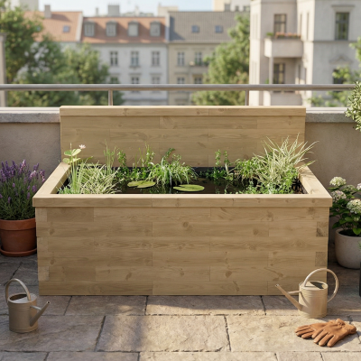 Laghetto rialzato con parete posteriore alta / 1.875 x 1.125 x 0.65m