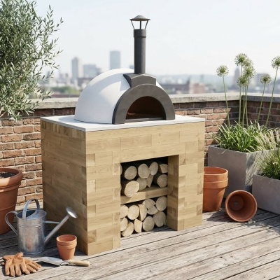 Tavolo per forno per pizza da giardino / 1,2 x 0,9 x 0,95 m