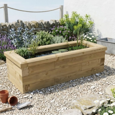 Kit per laghetto in legno piccolo / 1,125 x 0,45 x 0,35 m