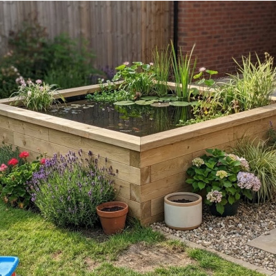 Square Raised Koi Pond Kit / 1.5 x 1.5 x 0.55m