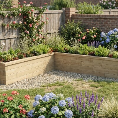 Letto rialzato lungo a forma di L / 3,0 x 2,625 x 0,45 x 0,45 m