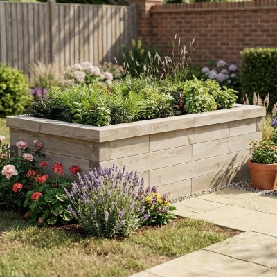 Letto rialzato da giardino in legno / 1,5 x 0,75 x 0,45 m