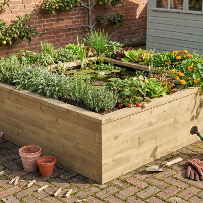 Kit per laghetto quadrato a più livelli grande / 2,25 x 2,25 x 0,65 m