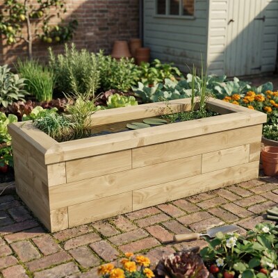 Kit per laghetto in legno piccolo / 1,125 x 0,45 x 0,35 m