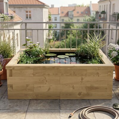 Kit per laghetto rialzato per koi piccolo / 1,5 x 1,125 x 0,45 m