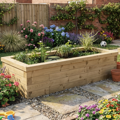 Kit popolare per laghetto rialzato per koi / 1,5 x 0,75 x 0,45 m