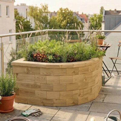 Letto rialzato con angolo curvo / 0,75 x 0,75 x 0,55 m