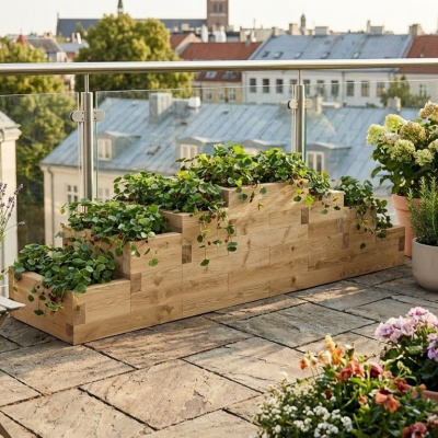 Fioriera a torre per fragole / 3 x 0,75 x 0,65 m