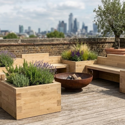 Triple Planter Bench / 3.75m x 3.75m x 0.55m