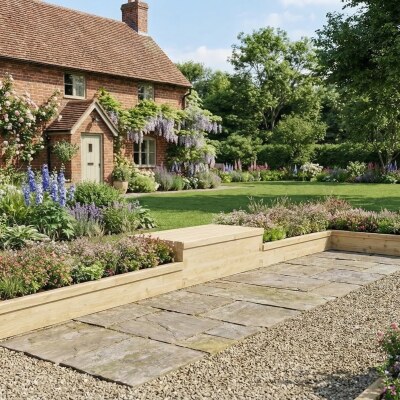 Fioriera con bordo curvo e seduta / 6,75 x 1,5 x 0,25 m