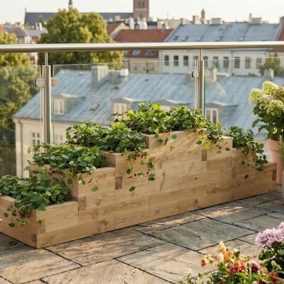 Fioriera a torre per fragole / 3 x 0,75 x 0,65 m