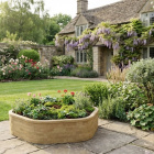 Kit per bordatura esagonale alta in legno per alberi / 2,42 x 2,25 x 0,55 m