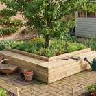 Kit panca in legno per albero / 2,7 x 2,7 x 0,55 m