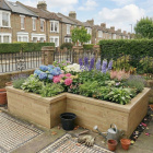 Ampia fioriera a forma di L / 2,25 x 1,5 x 1,2 x 1,2 x 0,55 m