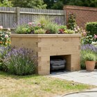 Casa per tosaerba robotizzata con fioriera / 1,2 x 1,125 x 0,85 m