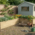 Grande fioriera angolare a L / 4,125 x 2,625 x 0,825 x 0,825 x 0,65 m