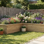 Letto rialzato lungo a forma di L / 3,0 x 2,625 x 0,45 x 0,45 m