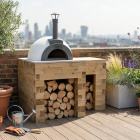 Tavolo per forno per pizza con area di preparazione / 1,5 x 0,9 x 0,95 m