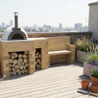 Pizza Oven Table with Storage & Bench / 2.7 x 0.9 x 0.95m