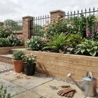 Muro di contenimento in stile traversina ferroviaria / 4,125 x 0,75 m