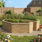 Letto da giardino rialzato a forma di buco della serratura / 2,61 x 2,61 x 0,65 m