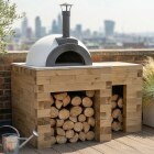Tavolo per forno per pizza con area di preparazione / 1,5 x 0,9 x 0,95 m