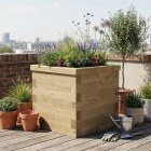 Grande fioriera cubica in legno da giardino / 0,75 x 0,75 x 0,75 m