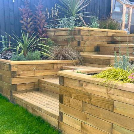 Giardini su più livelli con WoodBlocX