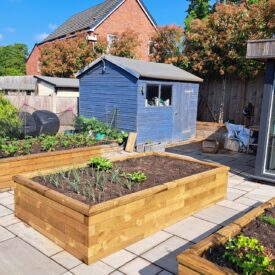 Three raised beds finished garden